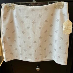 Faux suede printed star mini skirt